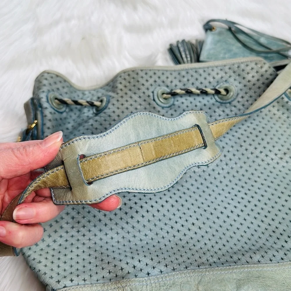 Balenciaga Pale Blue Arena Cross Pampille Bag - Picture 9 of 15